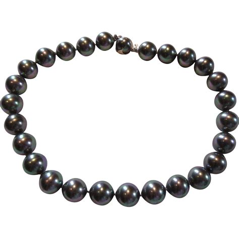 Majorica Faux Tahitian Pearls Choker Necklace 14mm Beads From Antiques