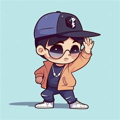 Cute Cool Boy Dabbing Pose Cartoon Icon Illustration People Fashion