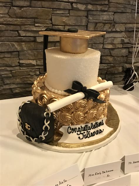 Get inspired by virtual, hybrid, and alternative graduation ideas to honor. College Graduation Cake for fashion major black, white and ...