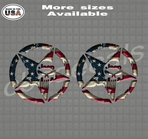 American Flag Star Decal Sticker For “jeep Wrangler” Star Decal