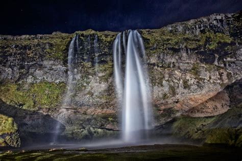 Skogafoss By Night Iceland Mesmerizes