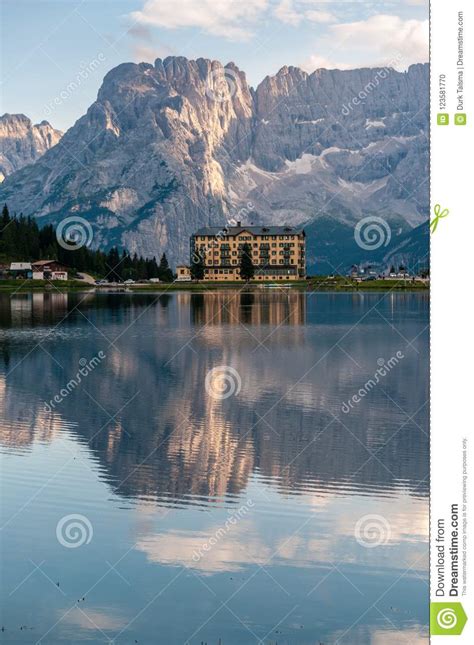 Reflections In Lake Misurina Stock Photo Image Of Amazing Natural