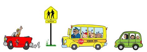 Going To School By Car Clipart