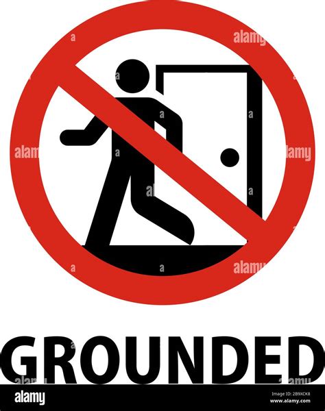Prohibition Icon Illustration No Going Out Grounded Lockdown