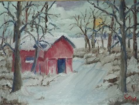 An Old Abandoned Barn Painting By Charles Ray