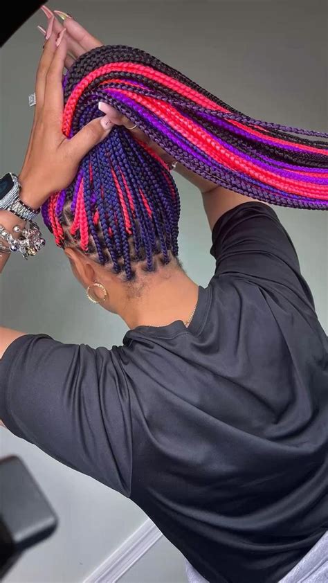 Multicolor Knotless Braids Box Braids Hairstyles For Black Women