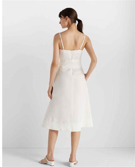 Club Monaco White Belted A Line Dress Lyst