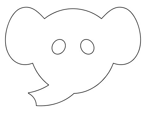 Elephant Head Outline Template