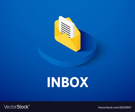 Inbox Isometric Icon Isolated On Color Background Vector Image