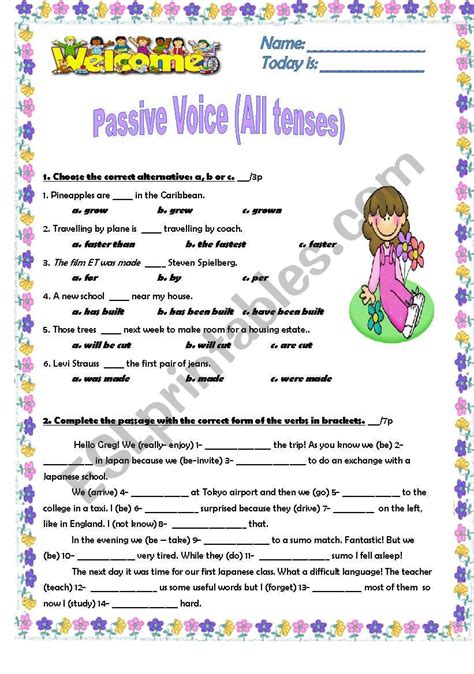 Passive Voice All Tenses Esl Worksheet By Iguana Sexiz Pix