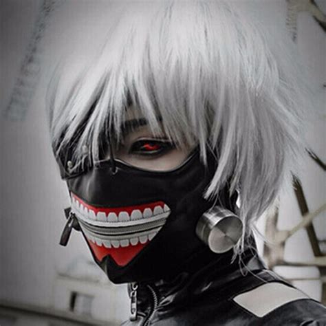 Cosplay Tokyo Ghoul Kaneki Ken Adjustable Zipper Masks Pu Leather Cool