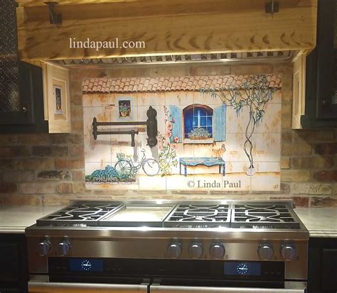 Finally i used it to create a diy stenciled french backsplash. French Country Kitchen Backsplash - tiles, wall murals