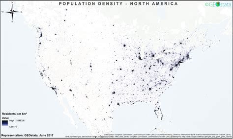 Population Density Map Of North America Interactive Map