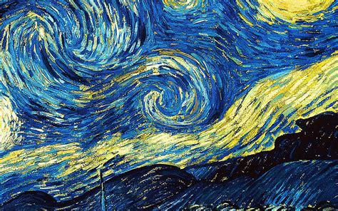 Ar55 Vicent Van Gogh Starry Night Art Classic Wallpaper