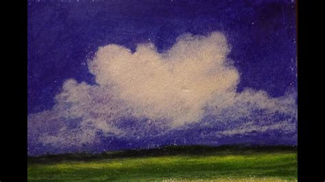 How To Paint Clouds With Oil Pastels Youtube