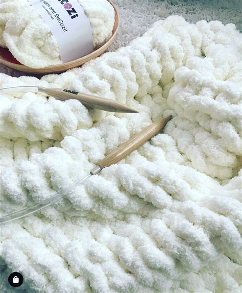 Buy now £20, button bag. DIY Knit Kit DIY blanket kit Jumbo chenille yarn and big ...