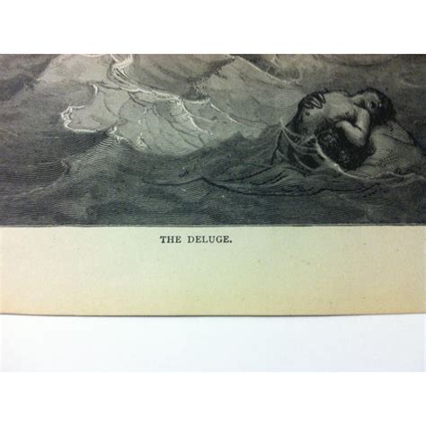 Antique Gustave Dore Illustrated Print On Paper The Deluge 1901