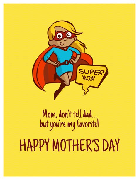 Yellow Funny Mothers Day Card Venngage