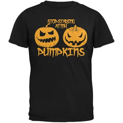 Old Glory Halloween Staring At My Pumpkins Black Adult T Shirt 2x