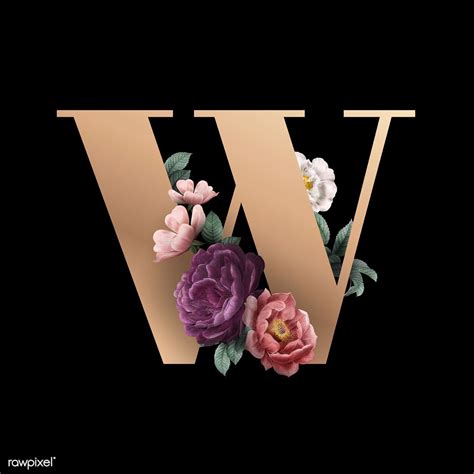 Download Premium Vector Of Elegant Flower Lettering Design Vector By