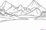 Coloring Mountain Range Mountains Getdrawings sketch template
