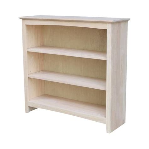 International Concepts 36 In H Unfinished Solid Wood 3 Shelf Standard