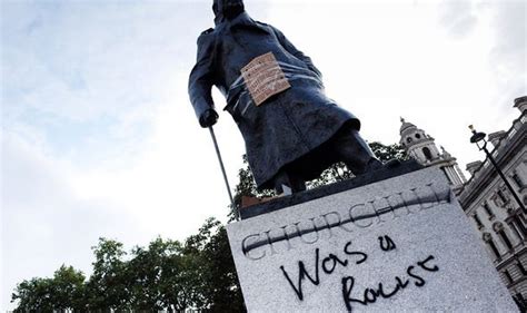 Winston Churchill Statue Vandalised Parliament Square Monument