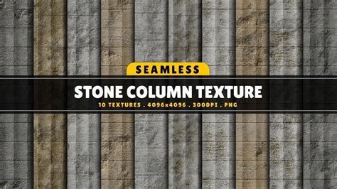 Texture Pack Seamless Stone Column Vol 01 3d Cgtrader