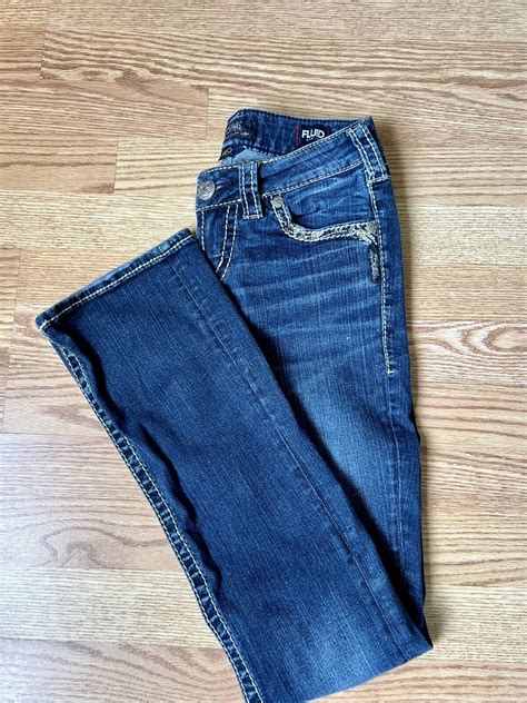 Silver Jeans Womens X Aiko Mid Slim Boot Embellished Fluid Denim Jeans Ebay