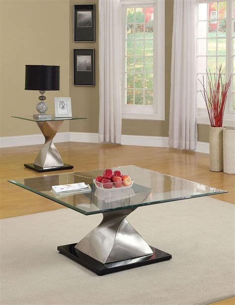 Square Glass Top Coffee Table With Metal Base Amazon Com Major Q 16 H