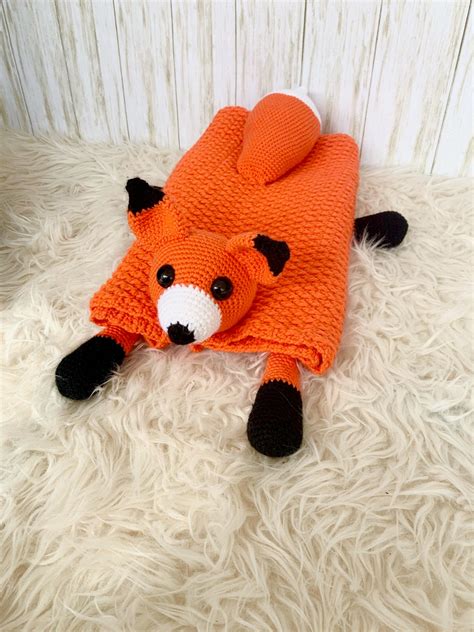 3 In 1 Cuddly Fox Decorations Blanket Stuffed Animal Baby Etsy