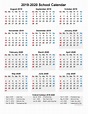 2019 And 2020 School Calendar Printable (Portrait)- Template No.scl20a25