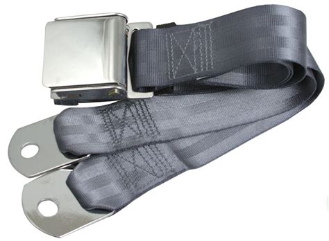 Universal Seat Belt With Chrome Aviation Style Buckle 60 Black