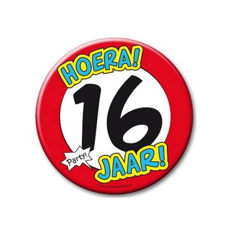 Xxl Verjaardags Button 16 Jaar Birthday Wishes Happy Birthday