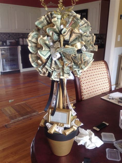 I am very confident that the recipient will love these money gifts. 50th wedding anniversary money tree topiary | Creative money gifts, Money flowers, Wedding money