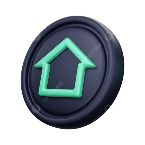 Home Button 3d Icon Render 3d Home Button Icon 3d Home Button 3d