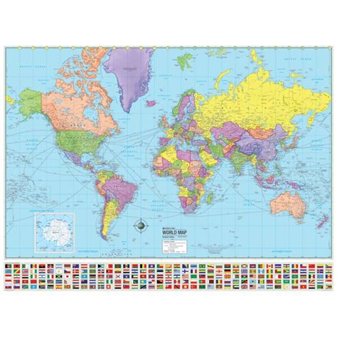 Universal Map Advanced Political World Laminated Rolled Map Wayfair