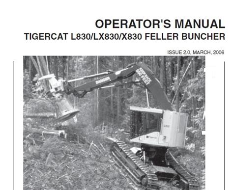 Tigercat L Lx X Feller Buncher Operators Manual Service