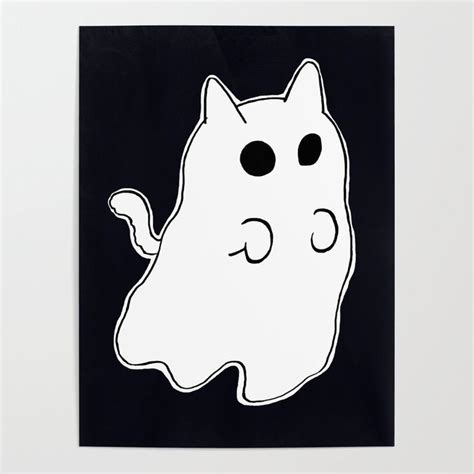 Ghost Cat Poster By Catrantula Ghost Tattoo Ghost Cat Cat Art