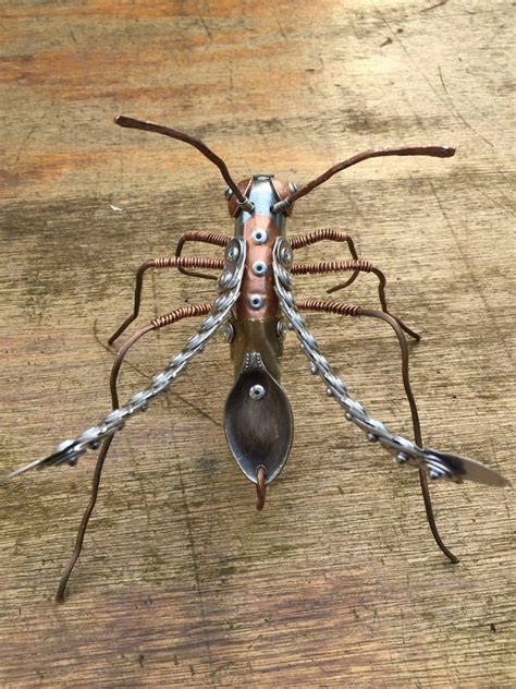 Metal Bug Small Garden Sculpture Scrap Metal Recycled Etsy