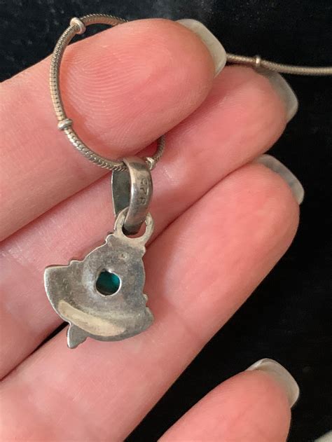 Vintage Sterling Silver Turquoise Pendant Necklace Artisan Etsy Canada