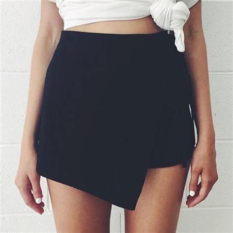 New Arrival Women Ladies Summer Irregular Lace Up Slit Short Skirt Casual High Waist Mini Skort