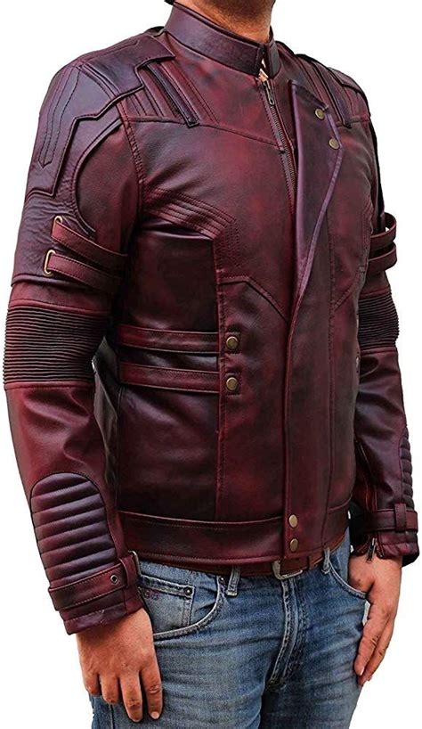 Blingsoul Red Leather Jacket Mens Distressed Biker Jacket Costumes