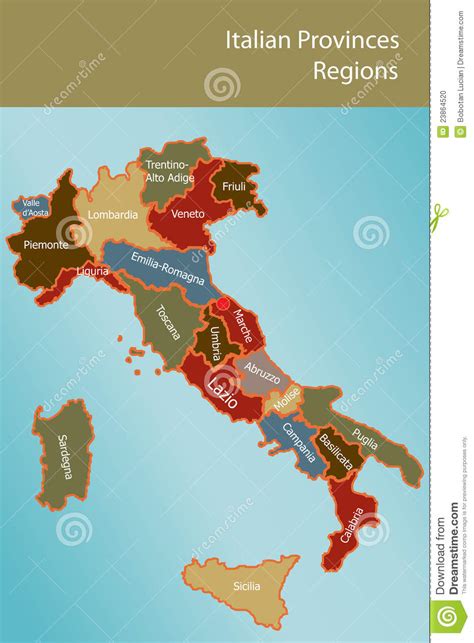 Below you can find a regional and. Map Of Italy With Provinces And Regions Stock Vector ...