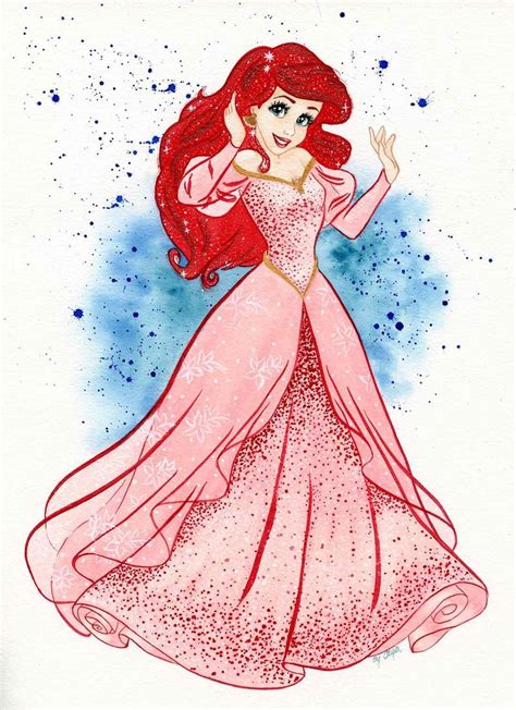 Ariel Original Watercolor Art Little Mermaid Drawing Poster Etsy