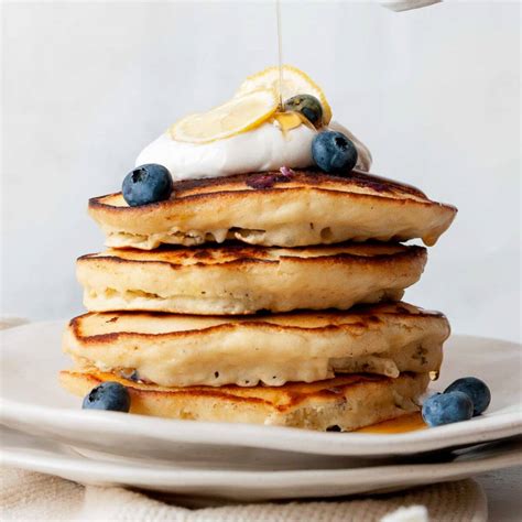Fluffiest Blueberry Lemon Pancakes Healthful Blondie