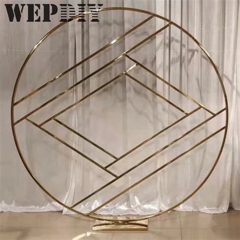 High Quality Round Gold Stainless Steel Circle Backdrop Arch Wedding