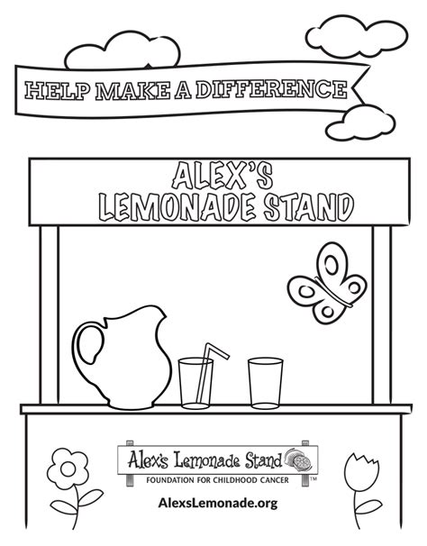 Lemonade Stand Coloring Page | Alex's Lemonade Stand Foundation for Childhood Cancer