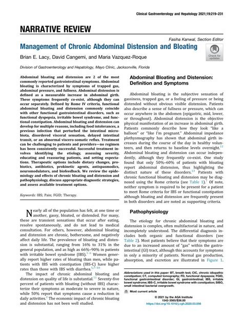 Pdf Management Of Chronic Abdominal Distension And Bloating Dokumen