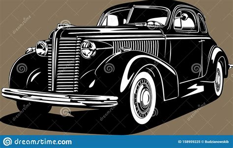 Classic American Vintage Retro Custom Car Buick Stock Vector